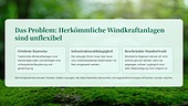 Neue Produkt-Info: Herkömmliche Windkraftanlagen sind unflexibel.