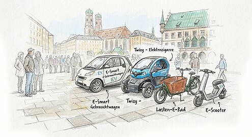Ich suche Elektromobilität, gebrauchtes Lasten-E-Fahrrad, oder E-Bike oder auch Elektroroller Elektrosmart